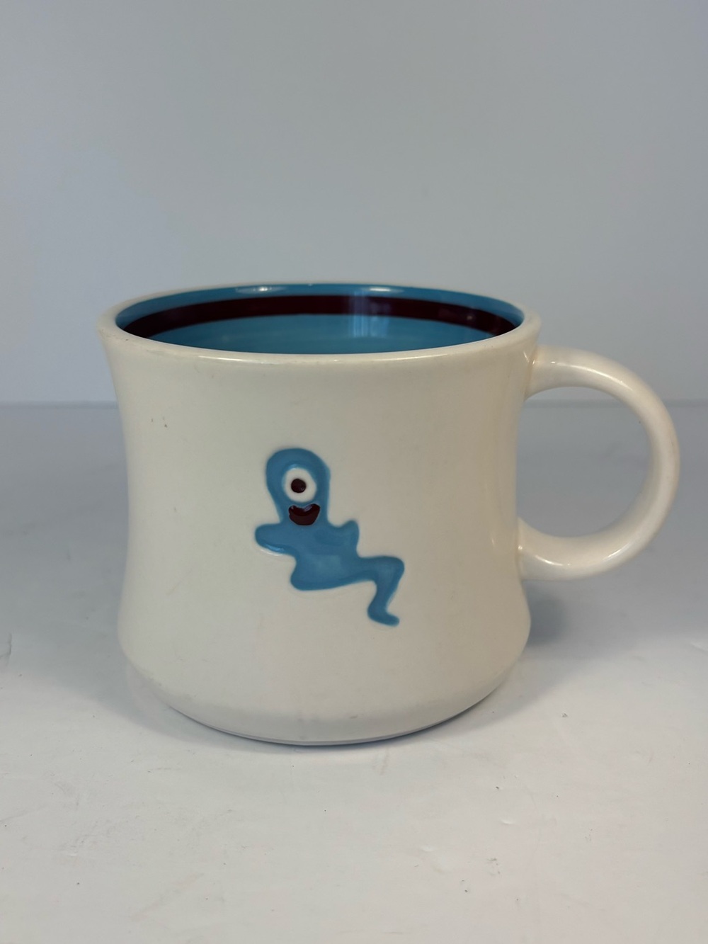 Starbucks 2006 Blue One Eyed Ghost Monster Halloween Ceramic Mug Vintage